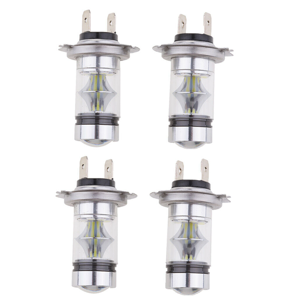 4 Pieces H7 100W Car Fog Driving Light LED Bulbs High Power White