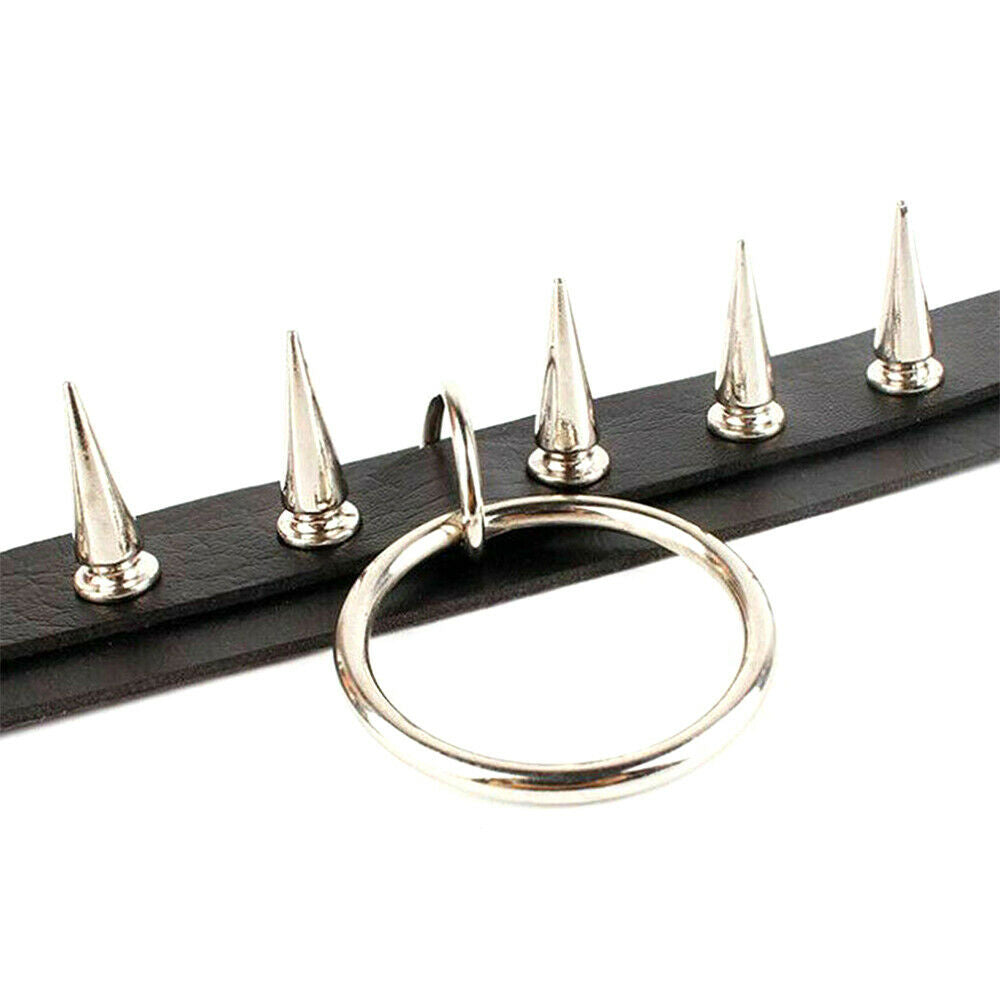 Women Gothic Collar Choker Necklace PU Leather Spike Rivet Punk Hip Hop Jewelry