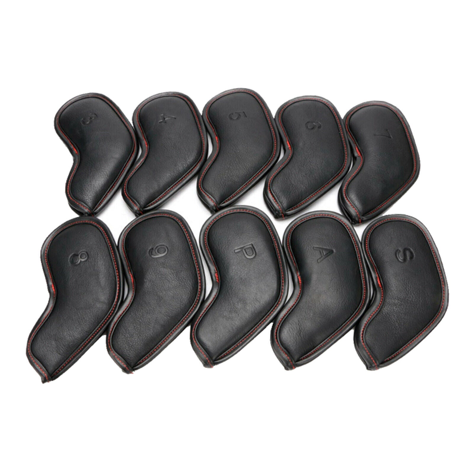 10pcs/set Waterproof PU Leather Golf Club Iron Cover Headcover Universal