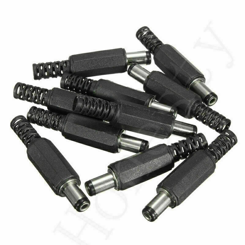 20Pcs 5.5 x 2.1mm Male Solder DC Power Barrel Tip Plug Jack Straight Connectors