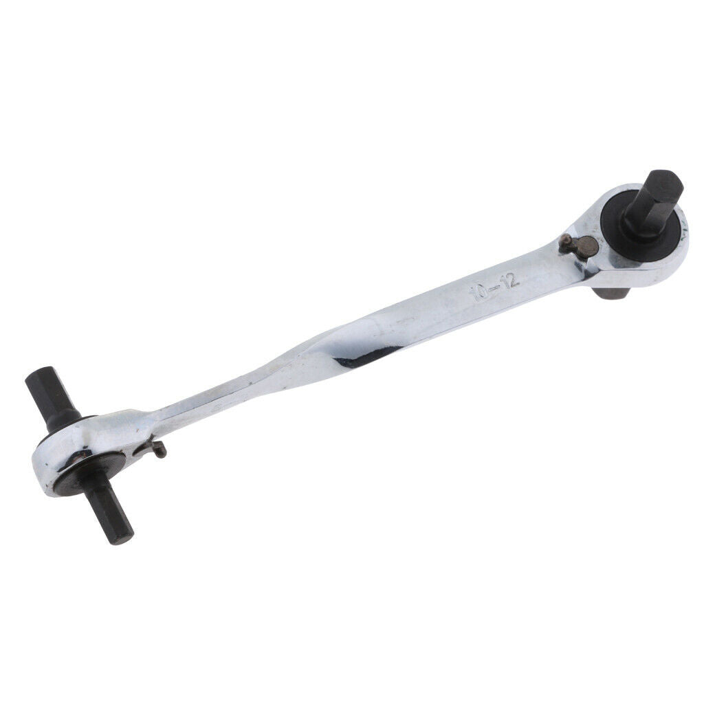 Metric S6xS8-S10xS12 Ratchet Spanner Tool Double End Hex Wrench 19cm/Length