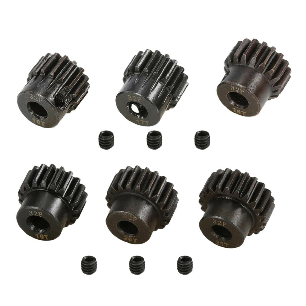 1/8 Car Part 32P 5mm Teeth 16T-21T Motor Gear Pinion Brushed Brushless Motor