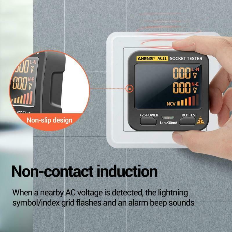 EU Plug AC11 Socket Checker Zero Live Line Phase Finder NCV Leakage Detector
