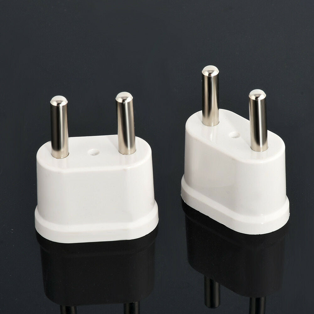 2X White Travel Charger Wall AC Power Plug Adapter Converter US USA to EU Europe
