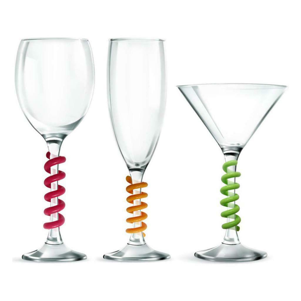 6x Silicone Drink Markers Wine Glass Charm Cup Labels Tag Bar Party Supply