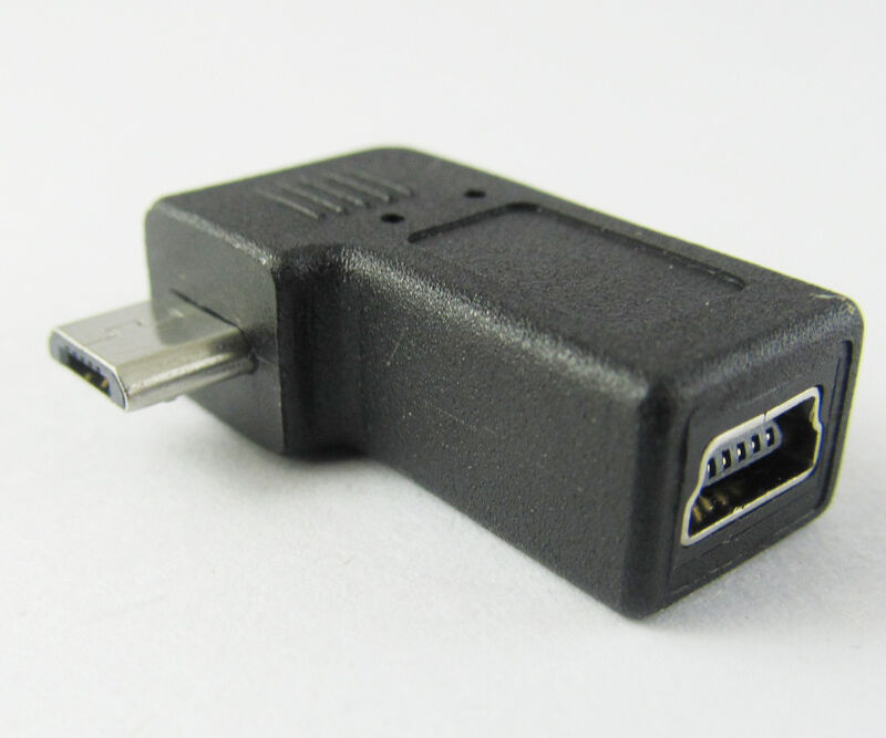 1pc Angle 90 degree Mini 5pin USB Male To Micro 5pin Female Adapter Connector