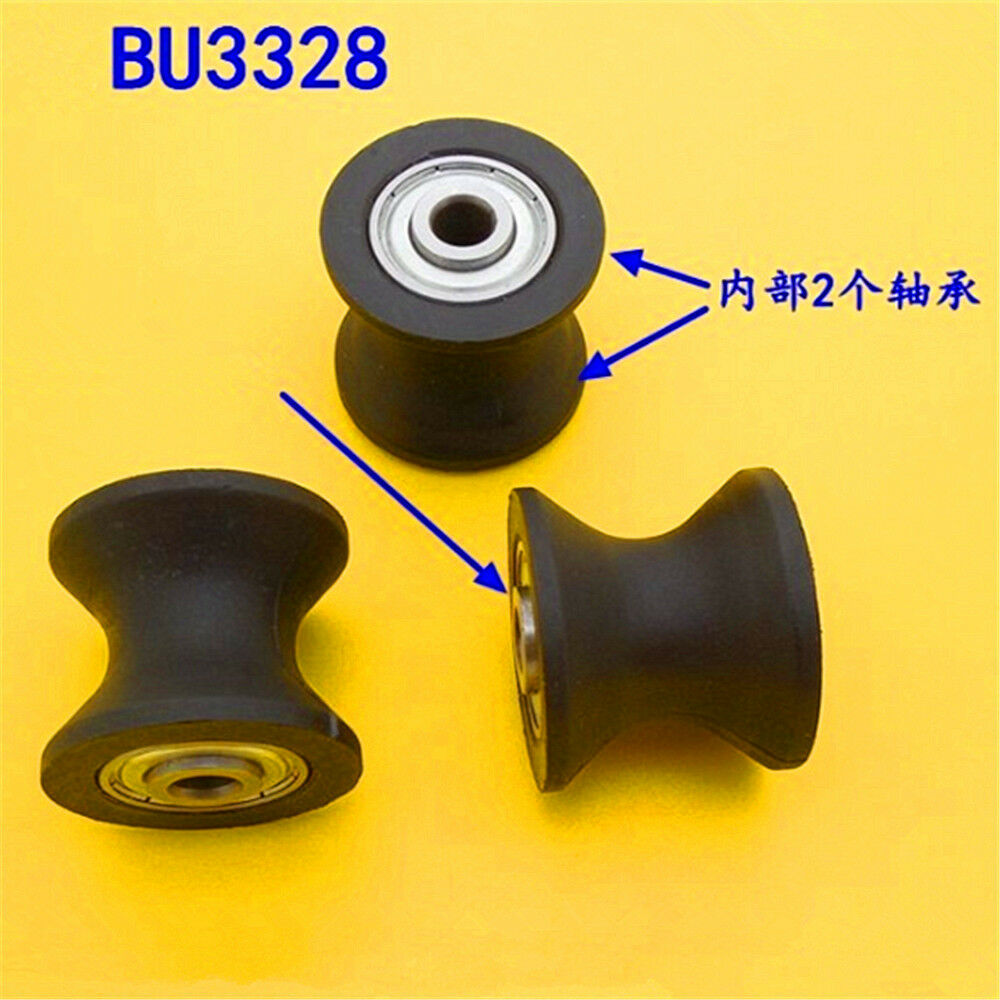 2Pcs 6.6x33x29.5mm BU3328 U Groove Guide Pulley Sealed Rail Ball Bearing Plastic