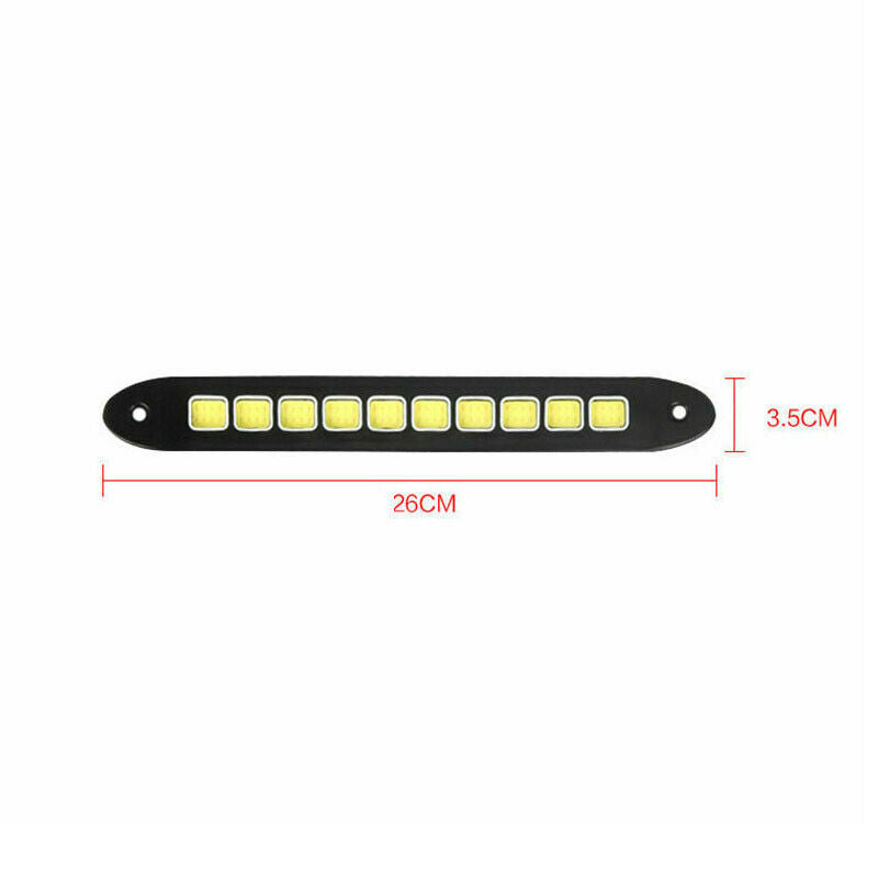 1X 10Led Daytime Running Light Drl Cob Strip Lamp Fog Car Driving Wat HfLDUK LS