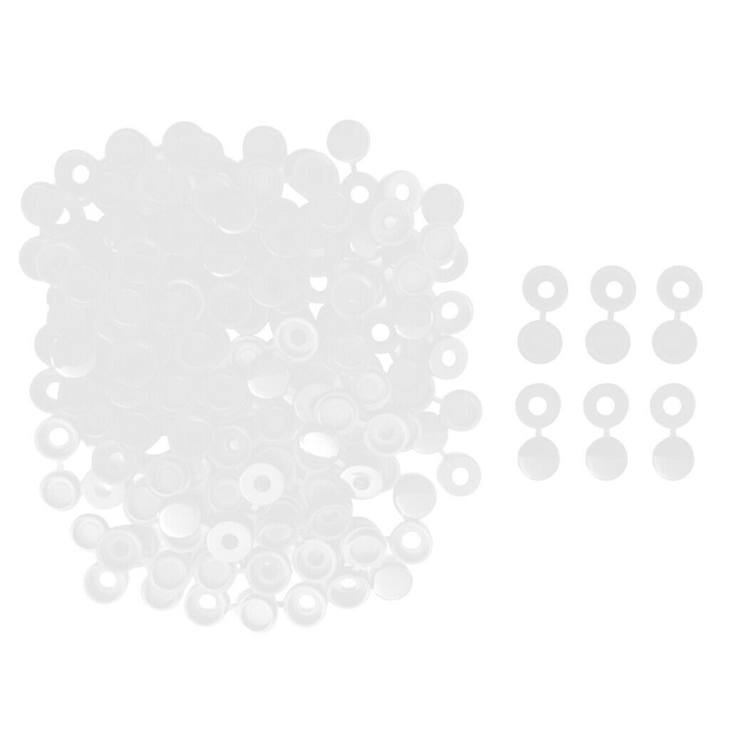 100 Pieces M6 Hinged Plastic Screw Cover   Car Home Furniture Decor White