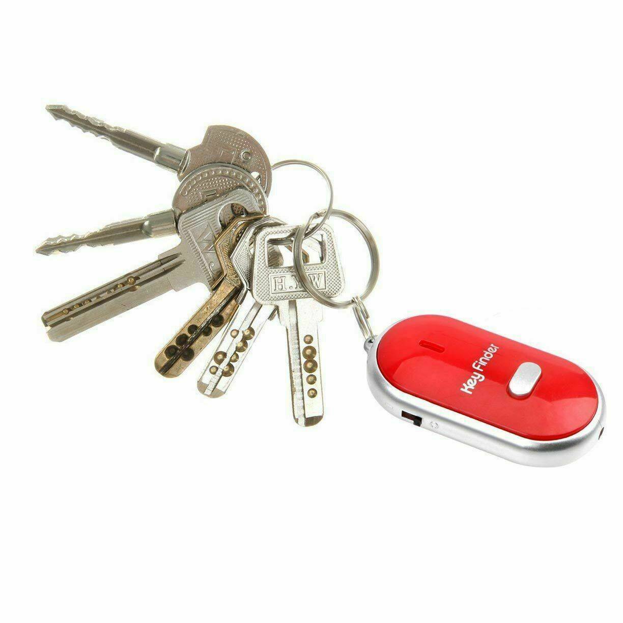 LED Key Finder Locator Find Lost Keys Keychain Whistle Sound Key Holder Rings.