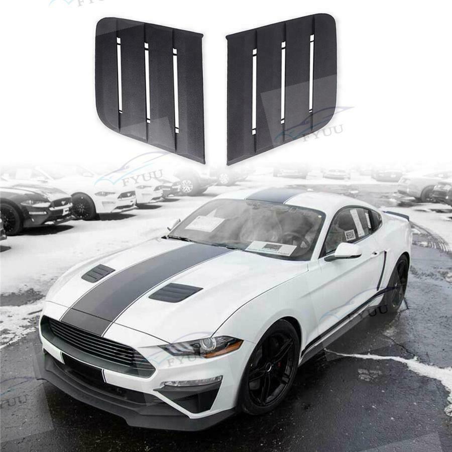 Matte Black Hood Vent Heat Extractors Cover For 2018-2021 Ford Mustang 422083
