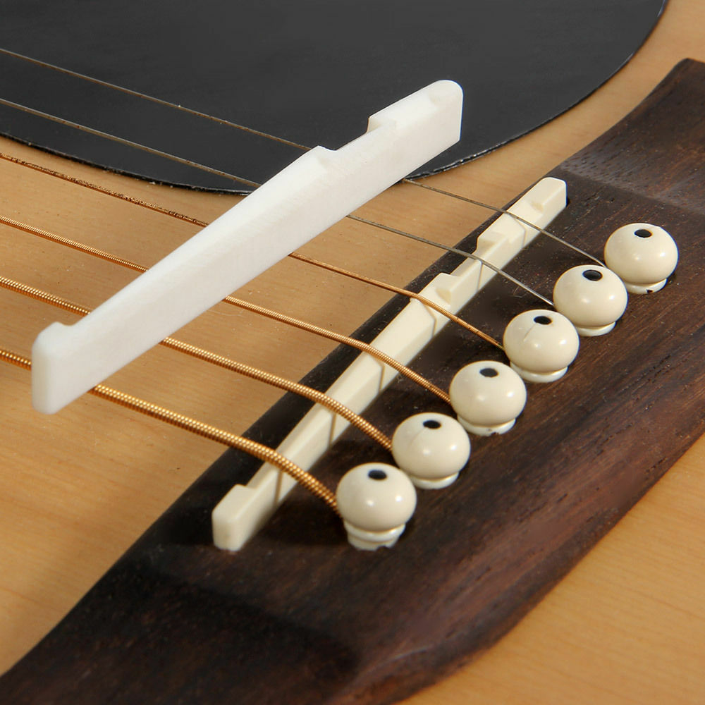 Beige Buffalo Bone Bridge Saddle And Slotted Nut For 6 String AcousticG.l8
