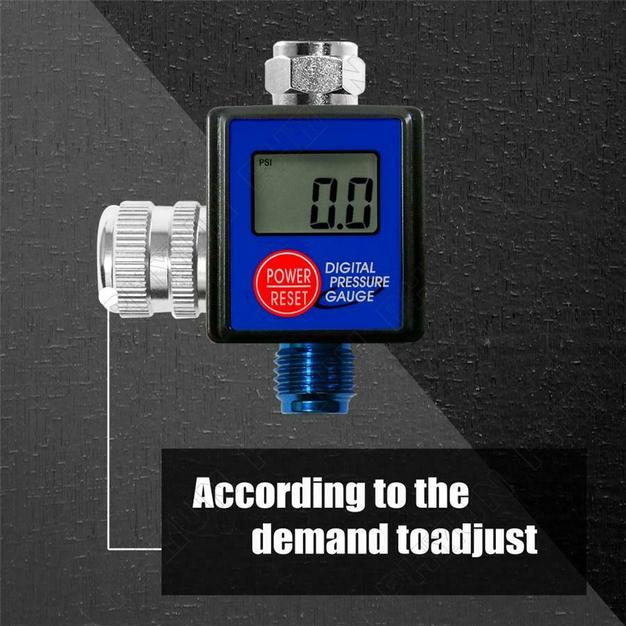 Digital Spray Paint Gun Air Pressure Regulator Gauge Water Trap Filter Tool