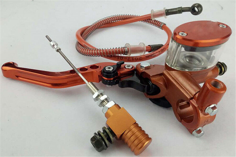 7/8" Motorcycle CNC Hydraulic Clutch Lever Master Cylinder Knitting Oil Hose Kit