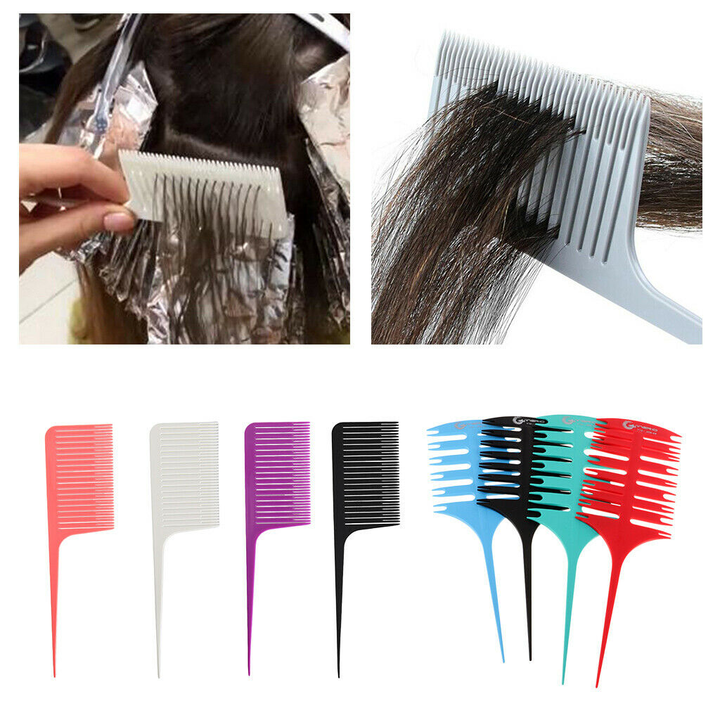 8x Plastic Weaving Highlighting Foiling Hair Comb Salon Styling Dyeing Combs