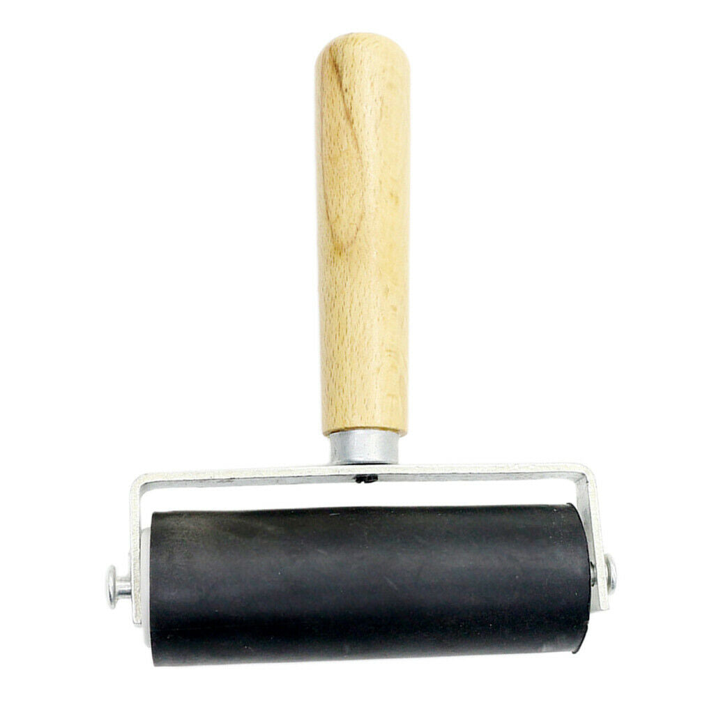 4-Inch Brayer Roller Wooden Handle Ink Applicator Printmaking Stamping Tool