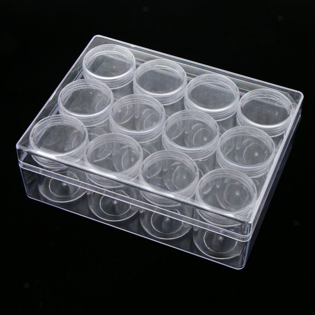 20g 12 Slots Storage Box Case Organizer Carfts Jewelry Container Clear