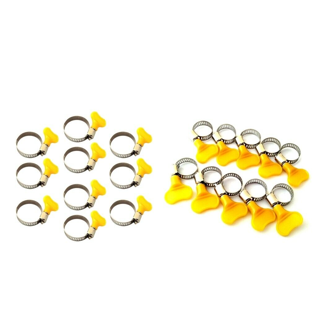 20 Piece 22-32mm/10-16mm Key-Type Adjustable Stainless Steel Hose Clamp, Pipe