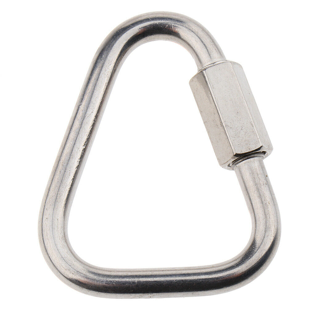 2X Outdoor Triangle Stainless Steel Carabiner Camping Keychain Quick Link 6mm