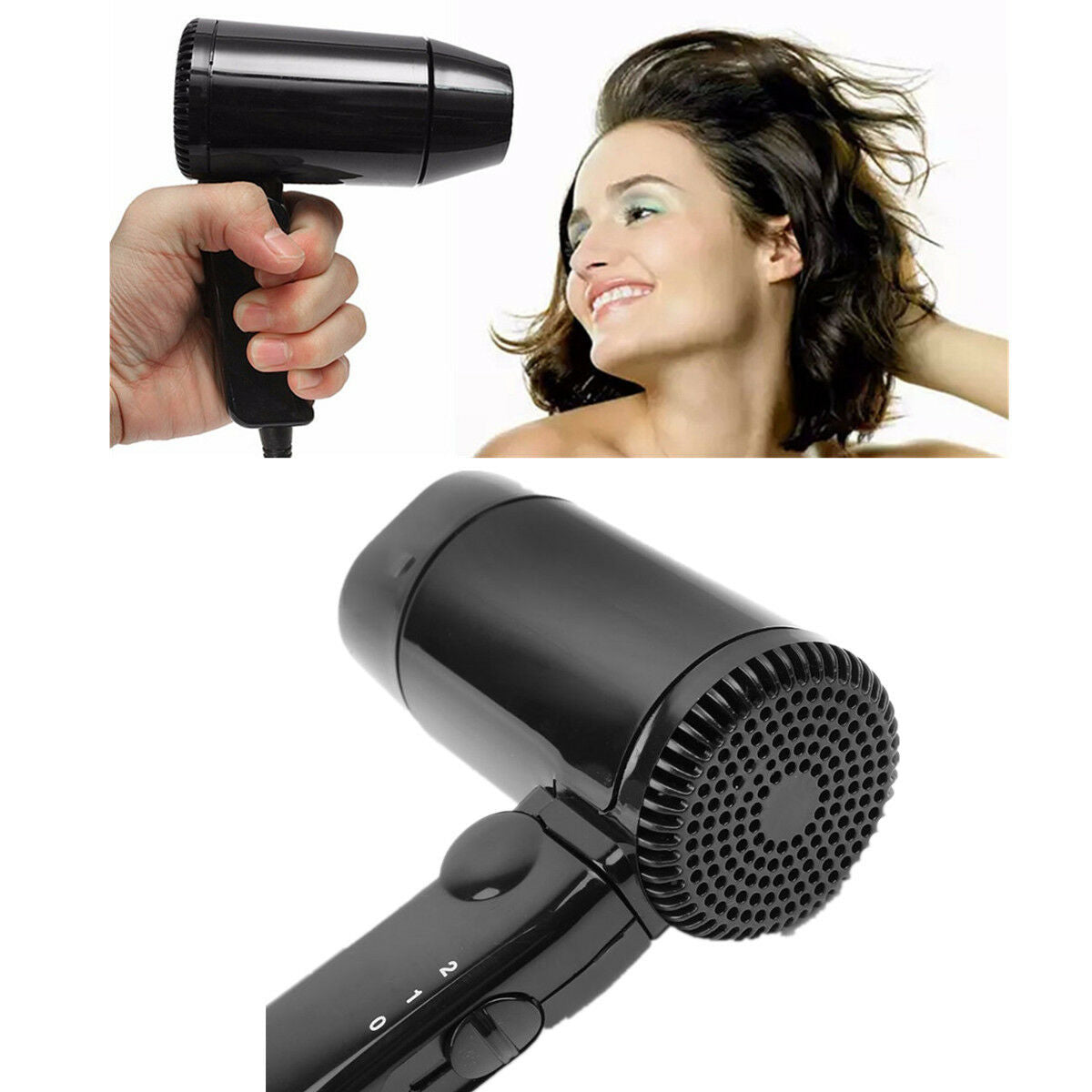 Portable Foldable Handle Car Hair Blower Dryer DC 12V 216W Travel Essential