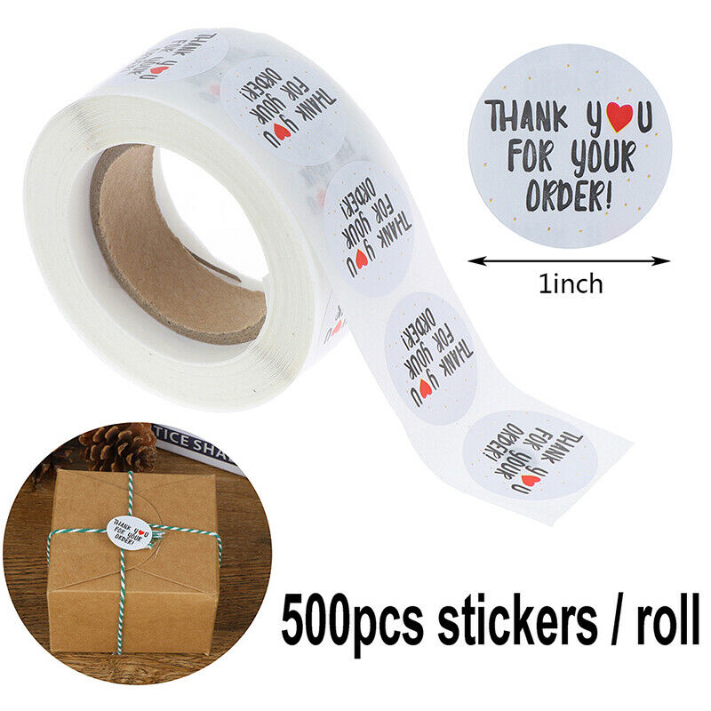 500pcs/roll round thank you for your order sealing stickers gifts bag lab.l8
