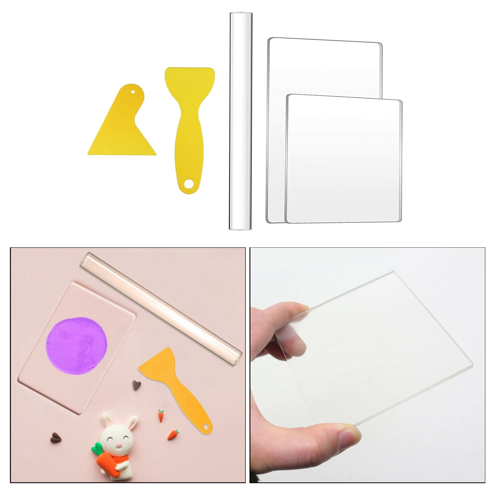 5pcs/set Acrylic Clay Roller Set Shaper Ceramic Modelling DIY Crafts Makings