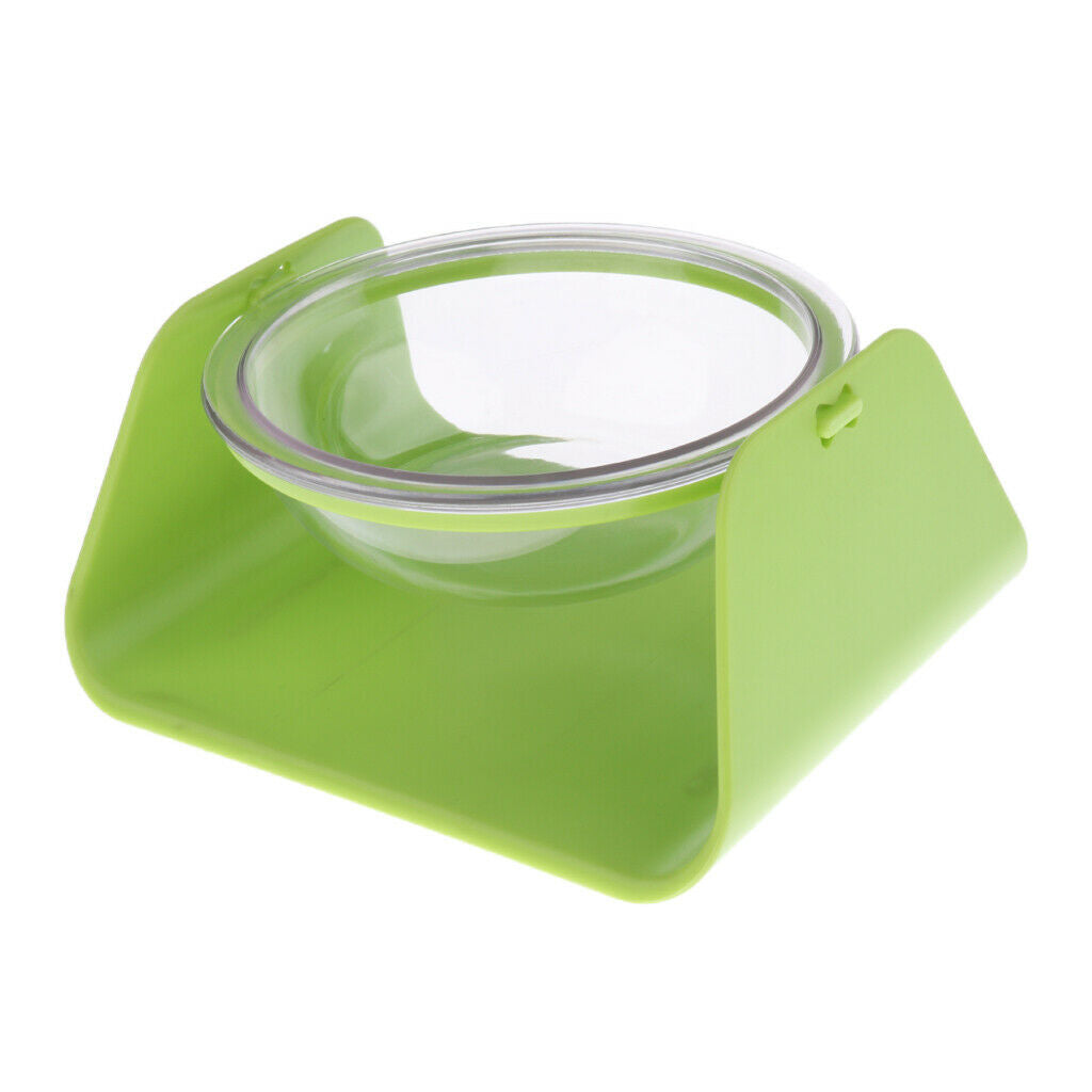 Adjustable Pet Food Feeder Cat Water Bowl Feeding Bowl Dish Container Green