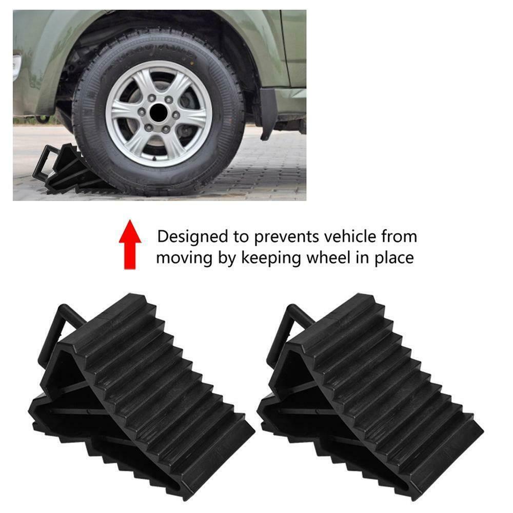 Heavy Duty Solid Rubber Wheel Chocks Truck RV Camper Trailer Car Tire Stopper