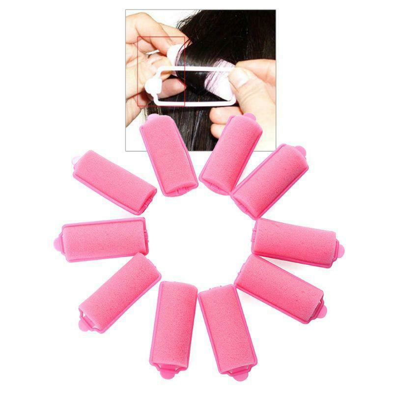 Soft Sponge Hair Rollers Pink DIY Hair Styling Foam Curler Hairdressing Tool