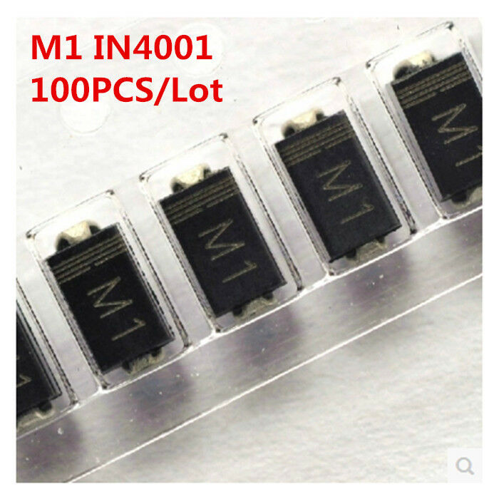 100Pcs/Lot M1 SMA 1N4001 IN4001 4001 1A 50V Rectifier Diode Diodes