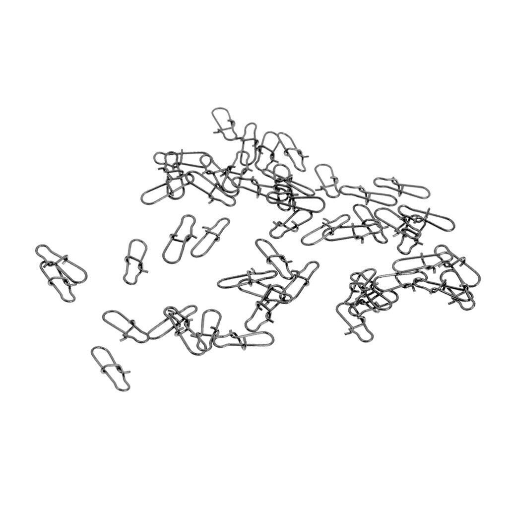 50 Pieces Fishing Connectors Tackle Quick Links Zipper Line Clips Fishing