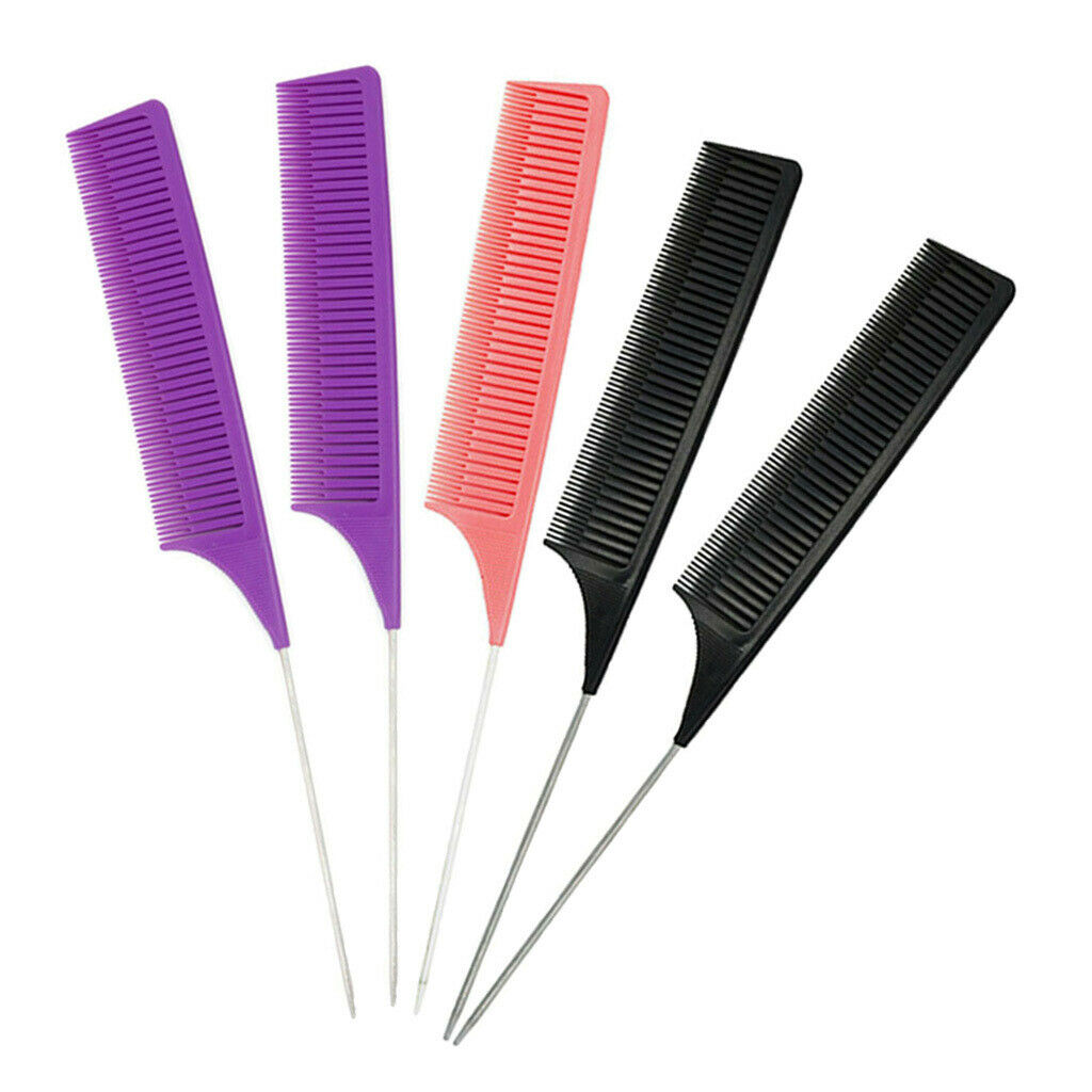 5Pcs Sectioning Weaving Highlighting Foiling Hair Comb Hair Coloring Salon