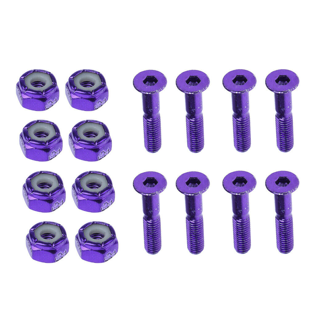 Set of 16 Carbon Steel Longboard Screws Bolts 1'' Flat Head Truck Hardware