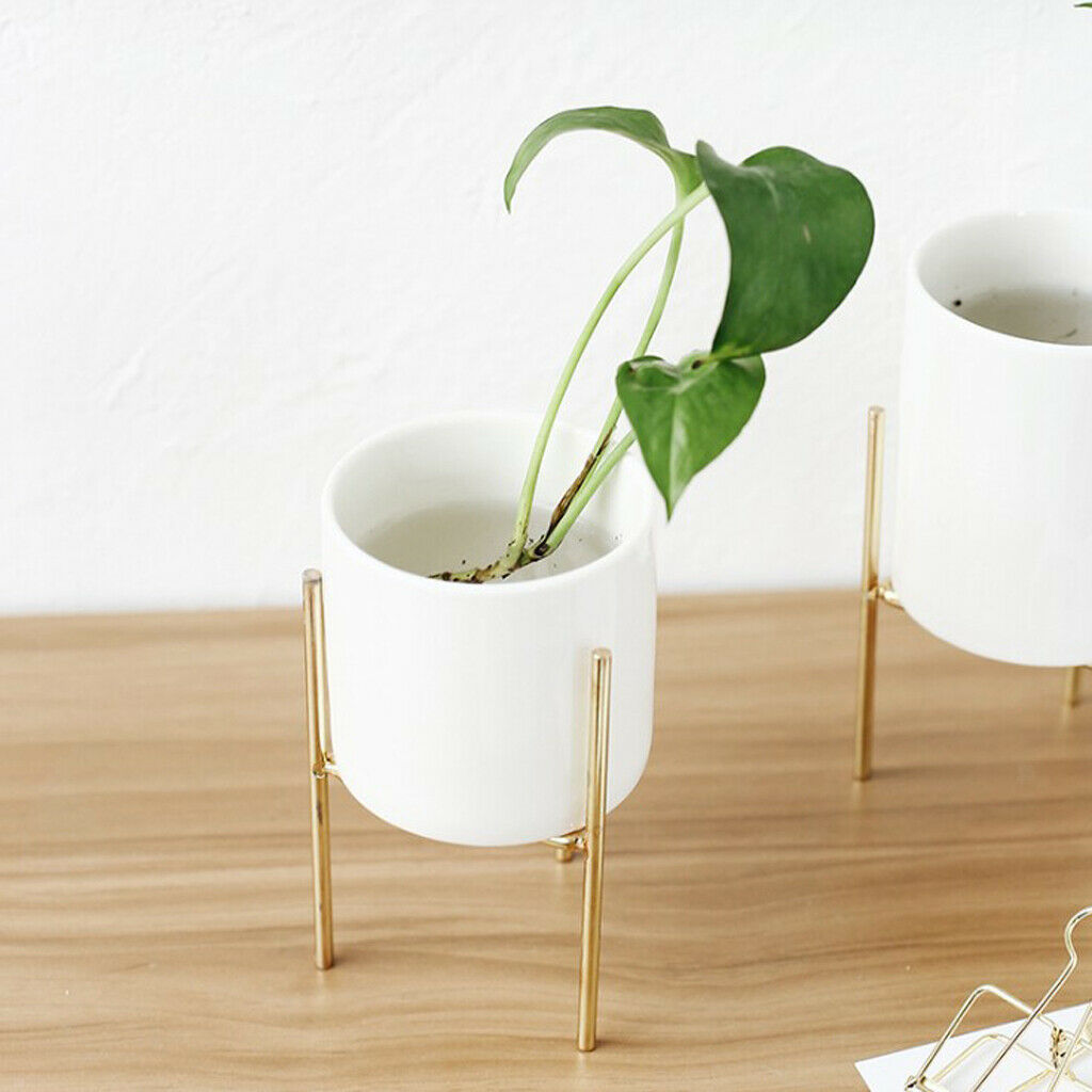 2Pcs Iron Plant Flower Stands Rack Succulent Pot Holder Home Garden Planter