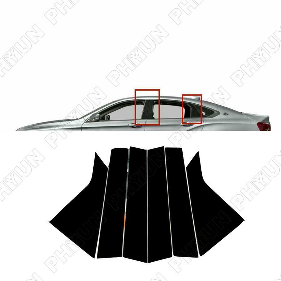 For 2014-2020 Chevrolet Impala Body Pillar Posts Door Window Trim Black 6Pcs