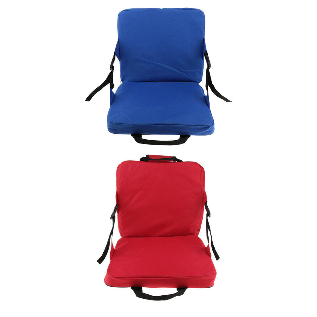 2x Portable Stadium Seat Cushion with Backs Folding Bleacher Seats Cushions