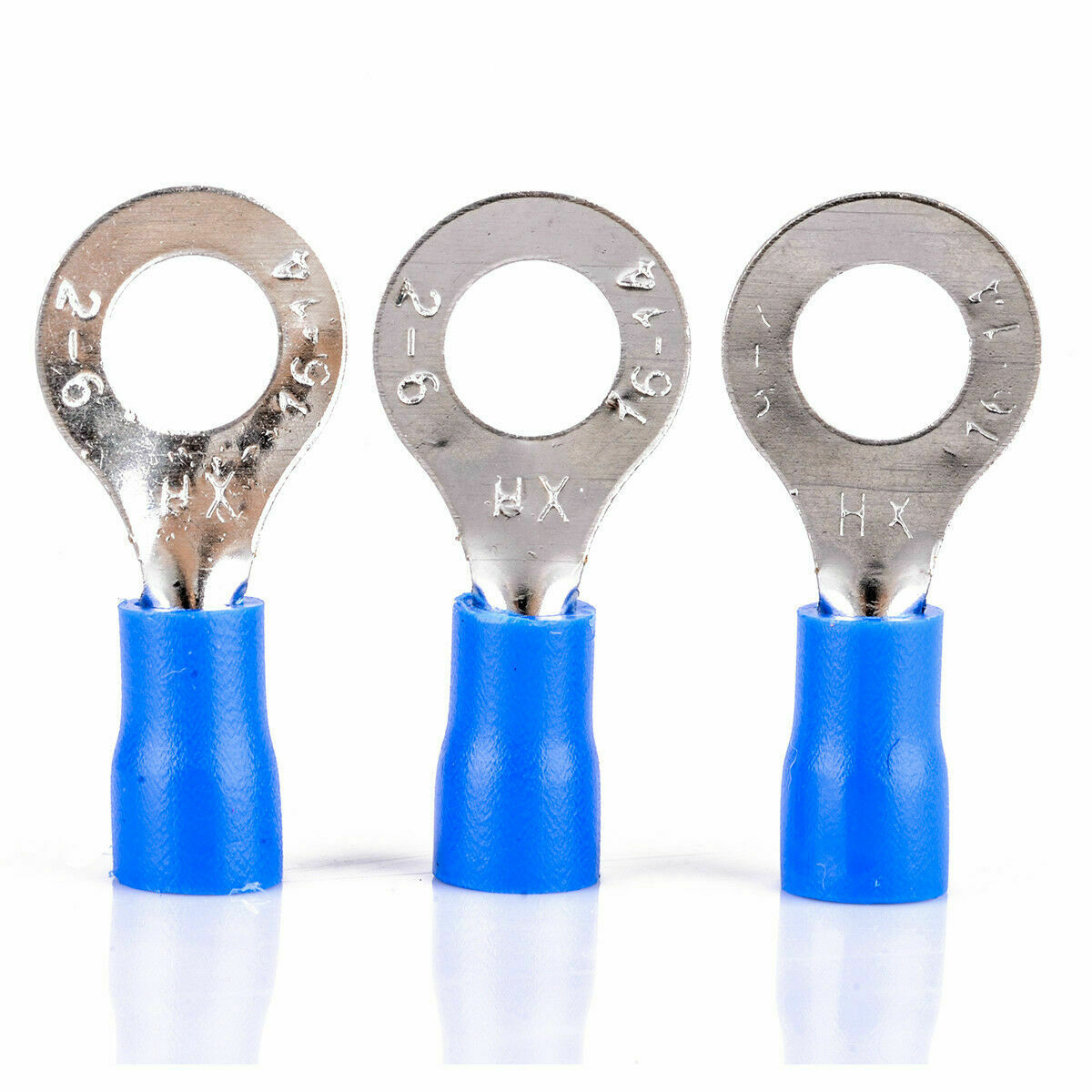 20pcs 14-16 AWG RV 2-6 Insulated Crimp Ring Terminal Wire Connector PVC Blue YX