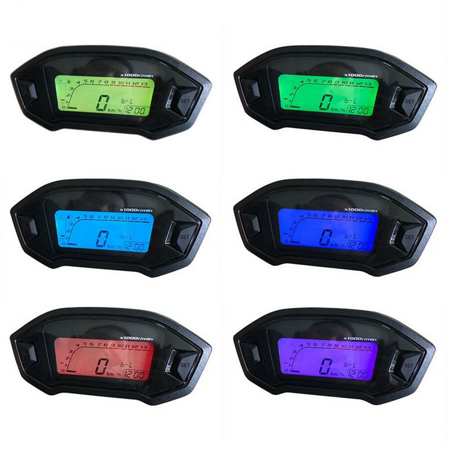 Motorcycle LCD Digital Speedometer Odometer LED Backlight Speed Sensor N-5 Gear