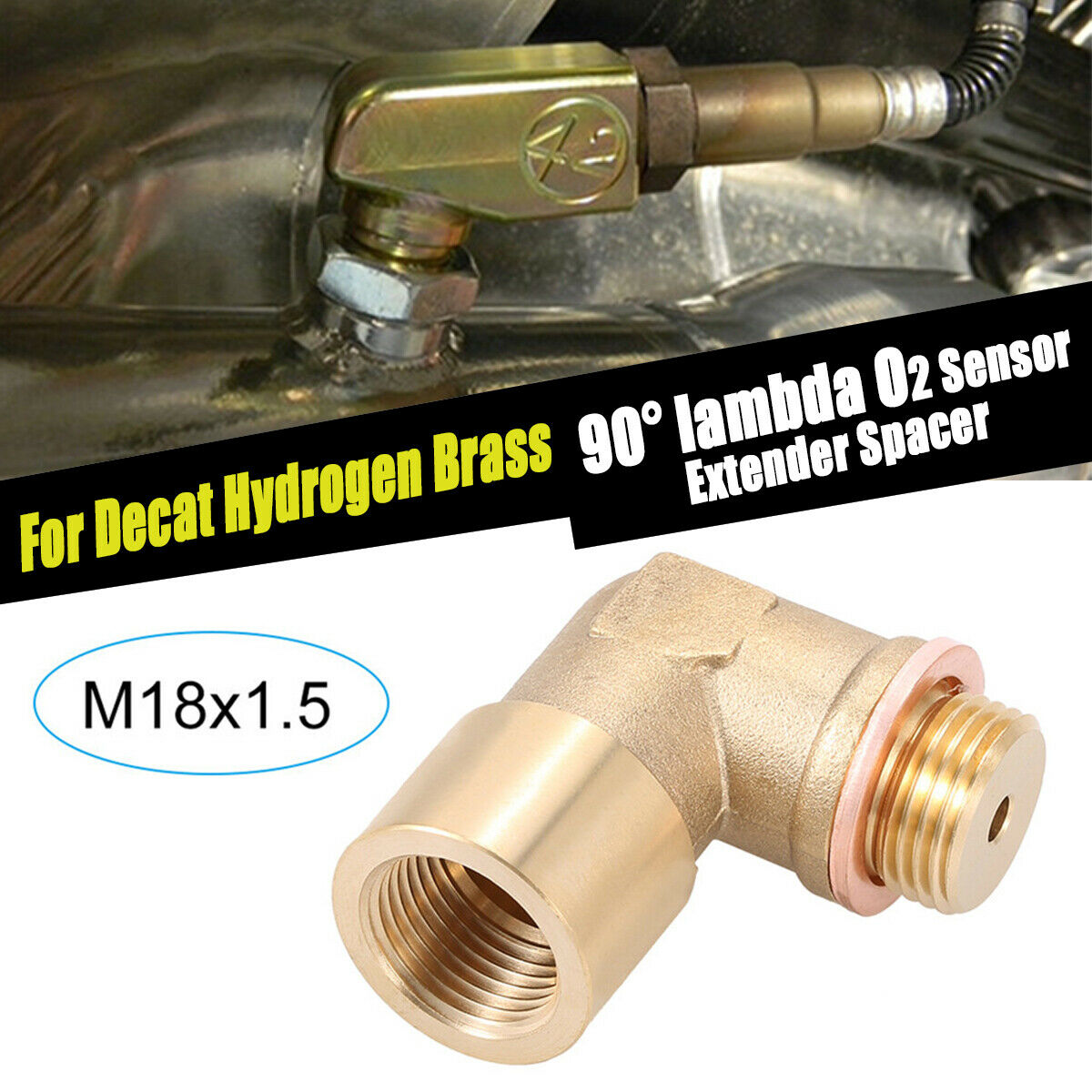 02 Bung Extension M18X1.5 O2 Oxygen Sensor Angled Extender Spacer 90Â°  Brass