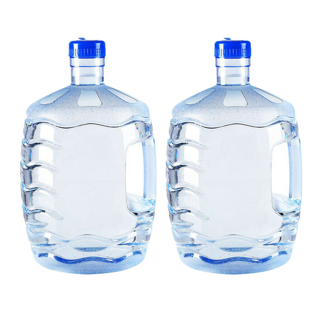 2Pc 7.5L Food Grade Water Bottle Container Drinking Canteen Jug w/Handle