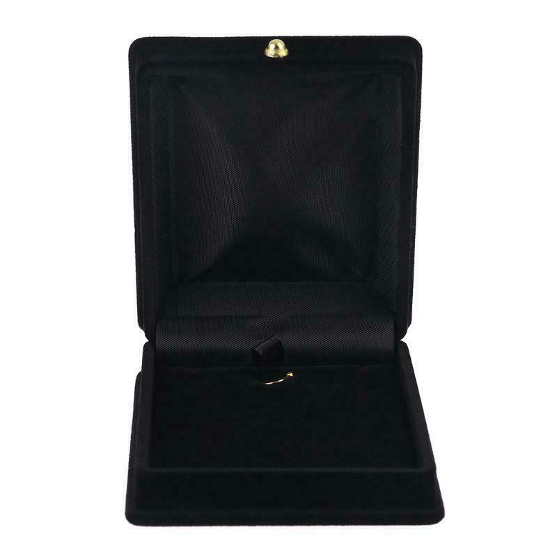 Handy Velvet Necklace Jewelry Gift Display Box Ring Bracelet Storage Case Black