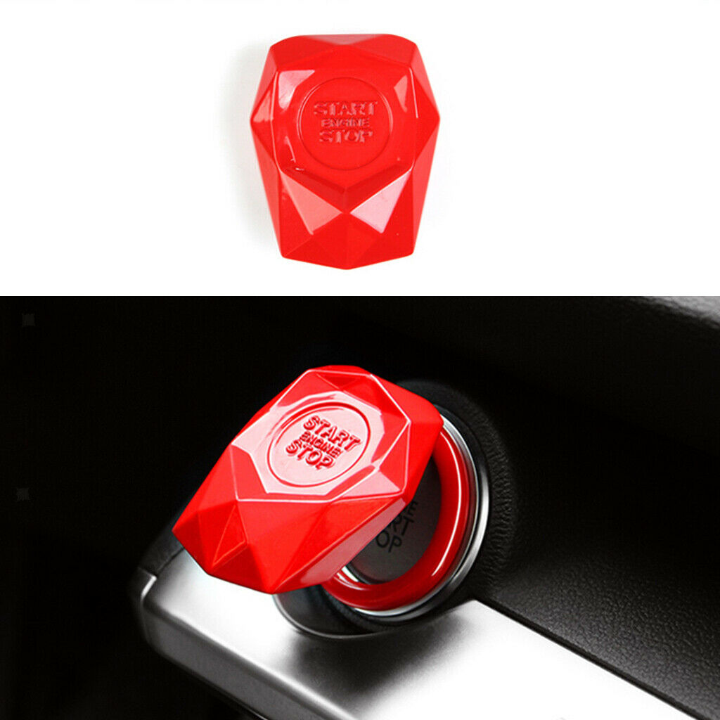Red Car Start Button Cover Ignition Switch Protection Engine Thrust Trim