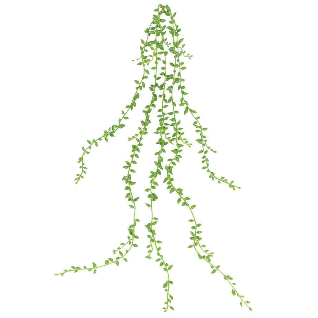 Artificial Succulent Plants Green Plastic Hanging Plant String of Pearls Outdoor