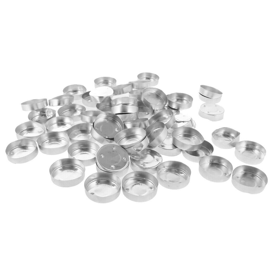 100x Mini Aluminum Tea Light Tins Empty Case Containers for Candle Making # 1