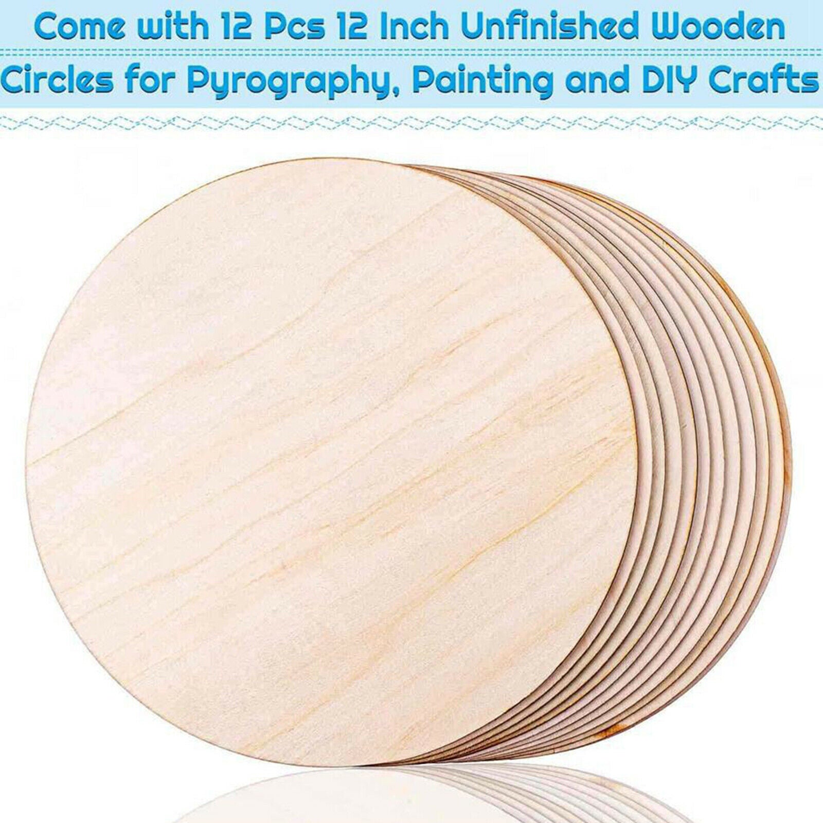 Pre-drilled Unfinished Round Wood Slices for Painting DIY Crafts Wedding