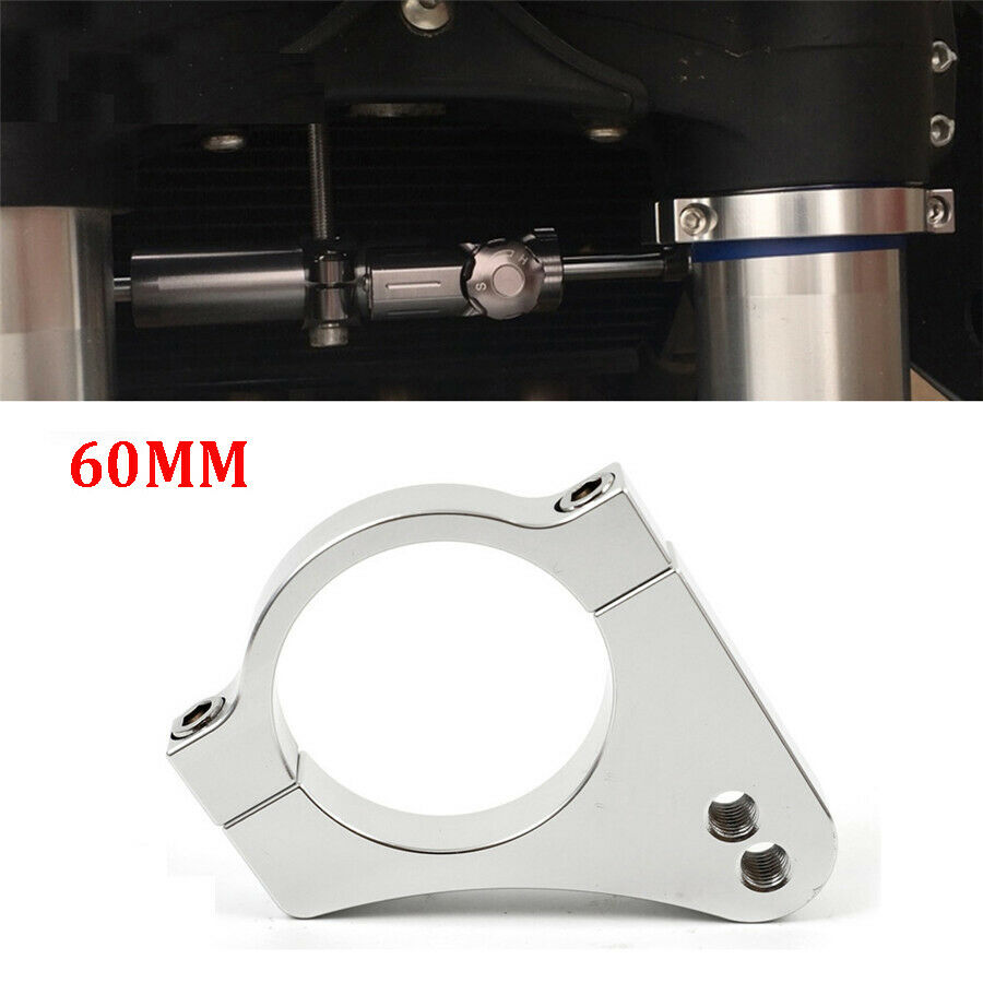 Motorcycle 60mm Aluminium Steering Damper Fork Bracket For BMW Kawasaki Yamaha