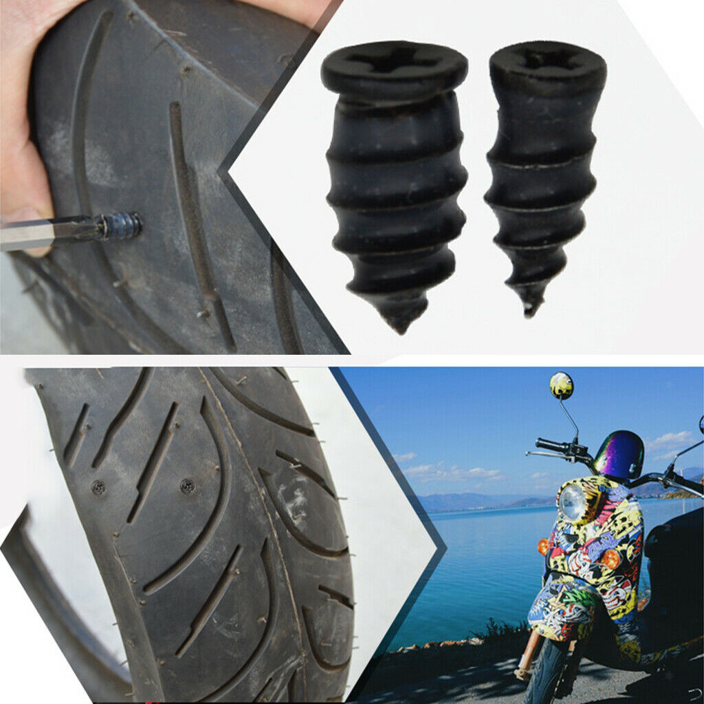 Set Repair Tire Rubber Nails Parts for Auto Trucks Cars 0.21x0.46 in 10Pcs