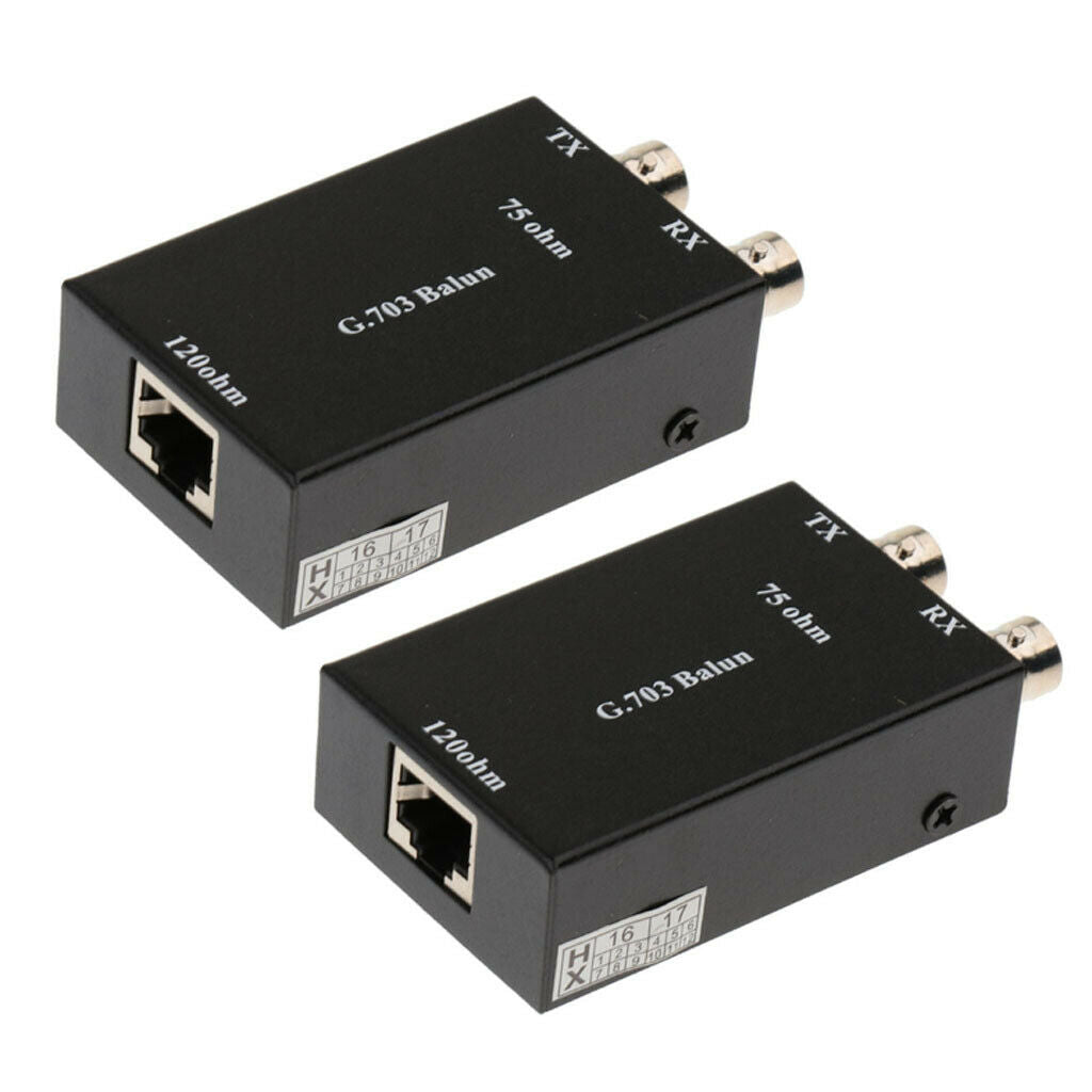2Pcs BNC Coax to  Ethernet Converter Adapter Video Baluns for  Cams