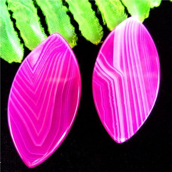 10Pcs Wholesale Rose Stripes Onyx Agate Marquise Cab Cabochon 40x20x7mm HH6067
