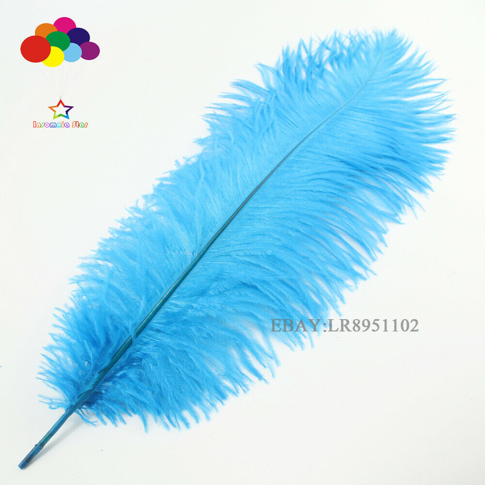 New 10-12 inch BLUELAKE ostrich feather 50 pcs wedding crafts decoration party